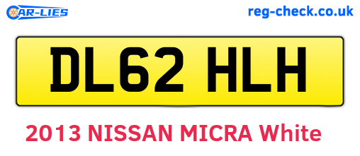 DL62HLH are the vehicle registration plates.