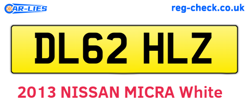 DL62HLZ are the vehicle registration plates.