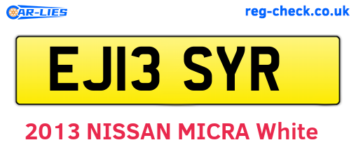 EJ13SYR are the vehicle registration plates.