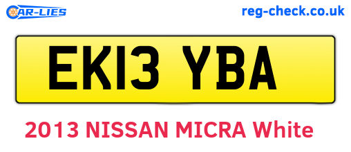 EK13YBA are the vehicle registration plates.