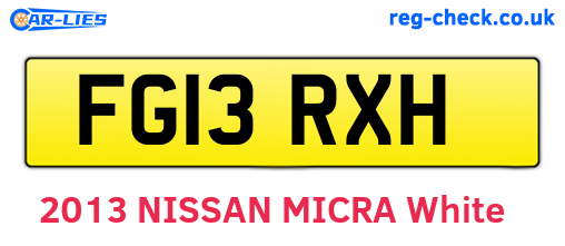 FG13RXH are the vehicle registration plates.