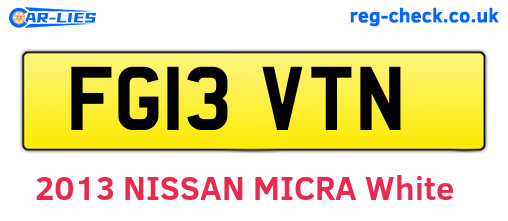 FG13VTN are the vehicle registration plates.