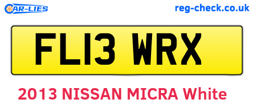 FL13WRX are the vehicle registration plates.
