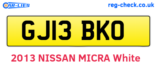 GJ13BKO are the vehicle registration plates.