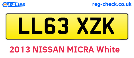 LL63XZK are the vehicle registration plates.