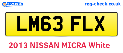 LM63FLX are the vehicle registration plates.