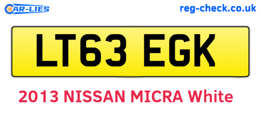 LT63EGK are the vehicle registration plates.