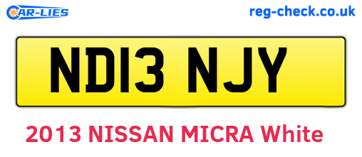 ND13NJY are the vehicle registration plates.