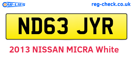 ND63JYR are the vehicle registration plates.