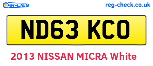 ND63KCO are the vehicle registration plates.
