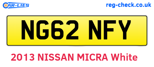 NG62NFY are the vehicle registration plates.