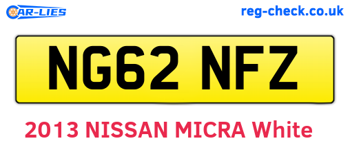 NG62NFZ are the vehicle registration plates.