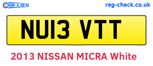 NU13VTT are the vehicle registration plates.