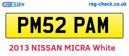 PM52PAM are the vehicle registration plates.