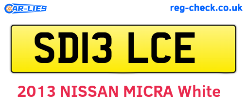 SD13LCE are the vehicle registration plates.
