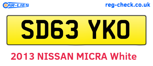 SD63YKO are the vehicle registration plates.