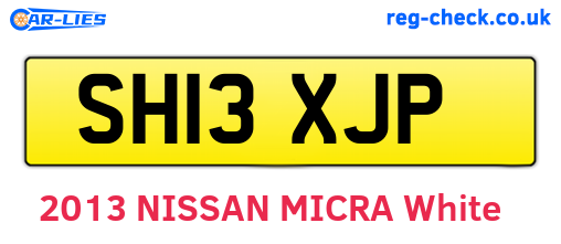 SH13XJP are the vehicle registration plates.