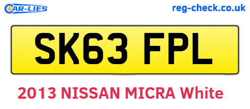 SK63FPL are the vehicle registration plates.