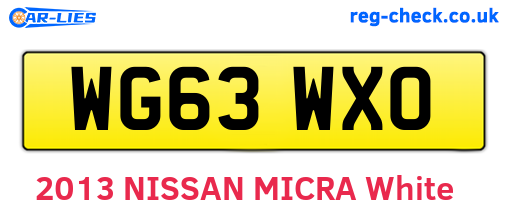 WG63WXO are the vehicle registration plates.