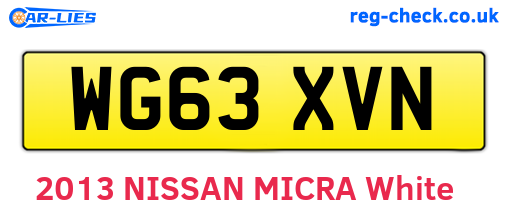WG63XVN are the vehicle registration plates.