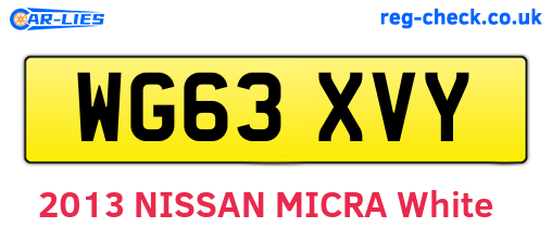 WG63XVY are the vehicle registration plates.