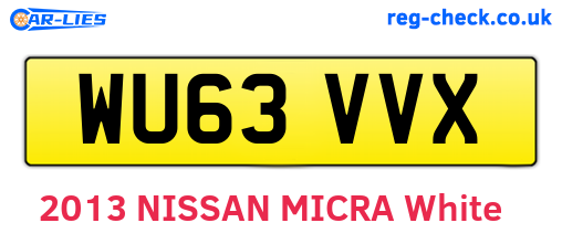 WU63VVX are the vehicle registration plates.