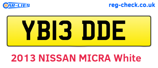 YB13DDE are the vehicle registration plates.