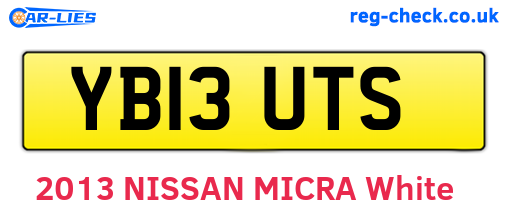 YB13UTS are the vehicle registration plates.