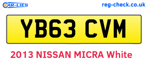 YB63CVM are the vehicle registration plates.
