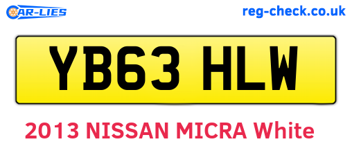 YB63HLW are the vehicle registration plates.