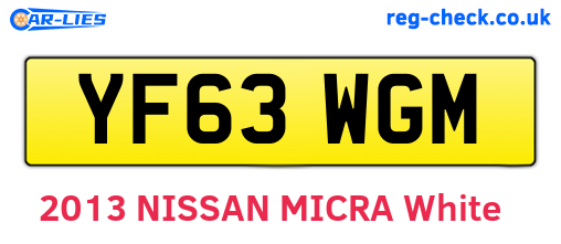 YF63WGM are the vehicle registration plates.