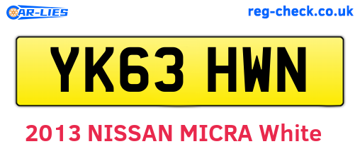 YK63HWN are the vehicle registration plates.