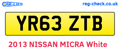 YR63ZTB are the vehicle registration plates.