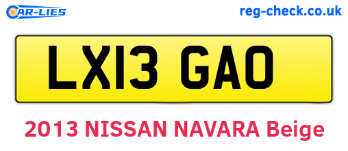 LX13GAO are the vehicle registration plates.