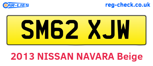 SM62XJW are the vehicle registration plates.