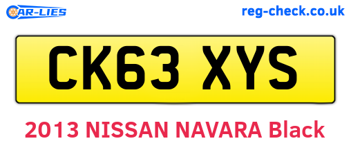 CK63XYS are the vehicle registration plates.