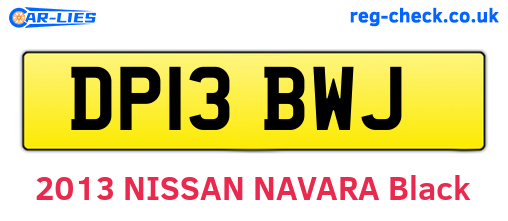 DP13BWJ are the vehicle registration plates.