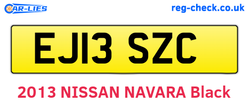 EJ13SZC are the vehicle registration plates.