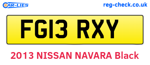 FG13RXY are the vehicle registration plates.
