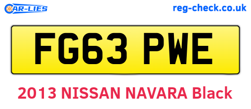 FG63PWE are the vehicle registration plates.