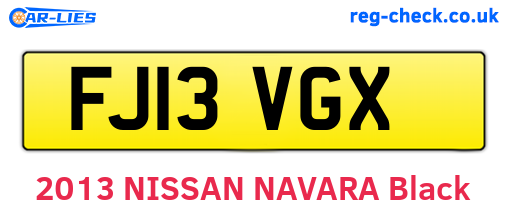 FJ13VGX are the vehicle registration plates.