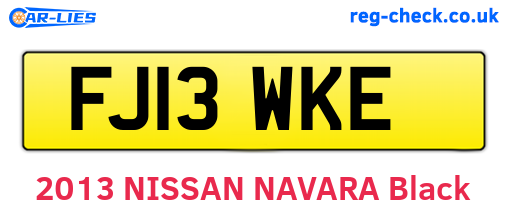 FJ13WKE are the vehicle registration plates.