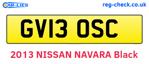 GV13OSC are the vehicle registration plates.