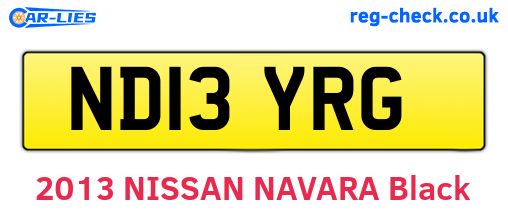 ND13YRG are the vehicle registration plates.