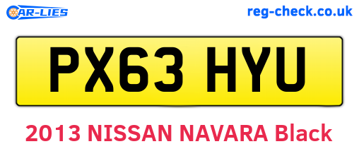 PX63HYU are the vehicle registration plates.