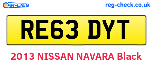 RE63DYT are the vehicle registration plates.