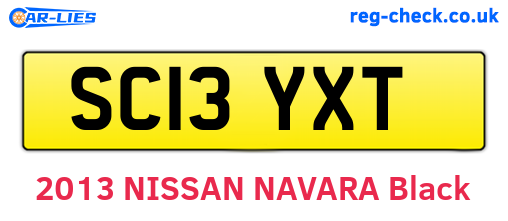 SC13YXT are the vehicle registration plates.