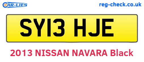 SY13HJE are the vehicle registration plates.