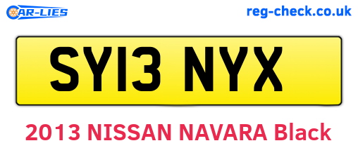 SY13NYX are the vehicle registration plates.