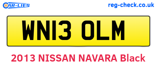WN13OLM are the vehicle registration plates.